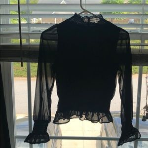 Black scrunch tip with clear mesh sleeves!